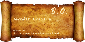 Bernáth Orsolya névjegykártya